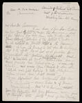 4 pages of handwritten notes for letters written by Ruth Moran to Mr. Cammerer and Mr. Wittenkauff of National Park Service about a Thomas Moran exhibition